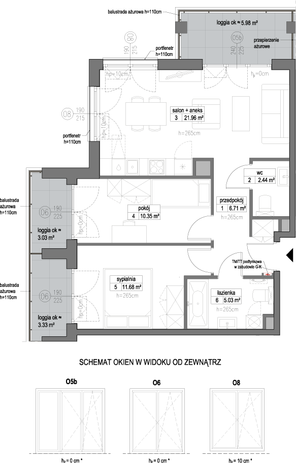 Plan 3 pok. 58m²
