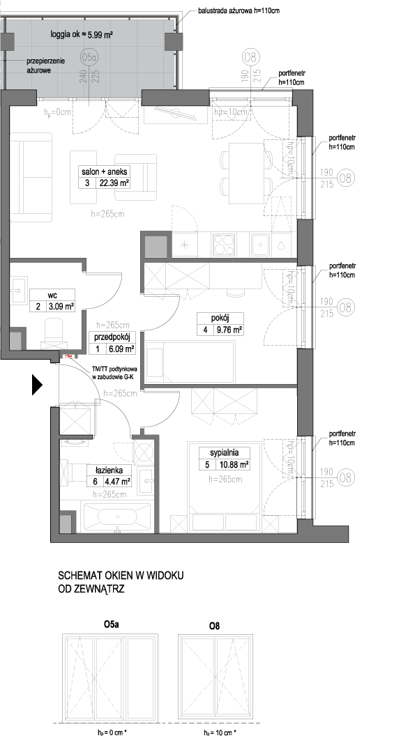 Plan 3 pok. 57m²