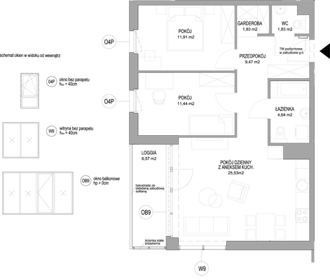 Plan 3 pok. 67m²