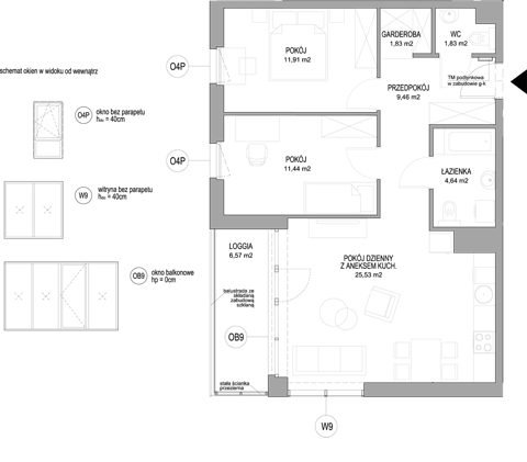 Plan 3 pok. 67m²