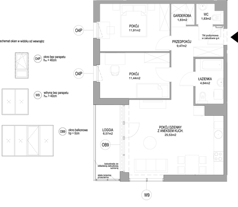 Plan 3 pok. 67m²