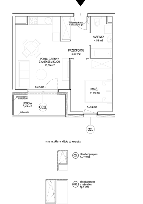 Plan 2 pok. 40m²