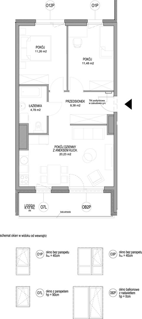 Plan 3 pok. 56m²
