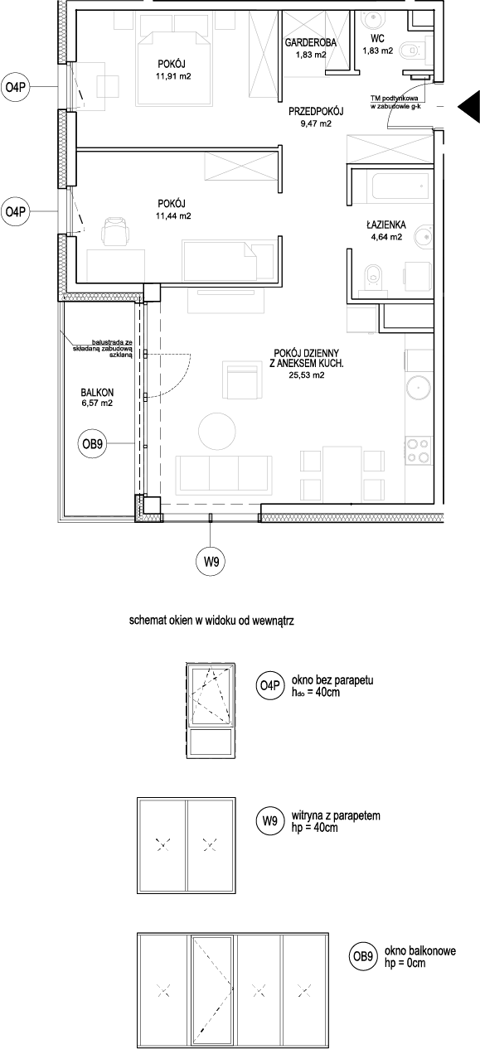 Plan 3 pok. 67m²