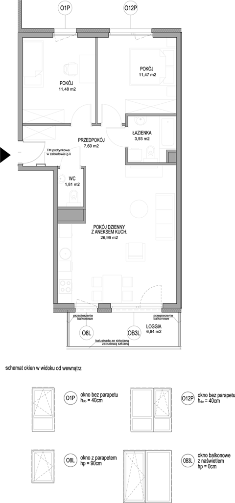 Plan 3 pok. 63m²