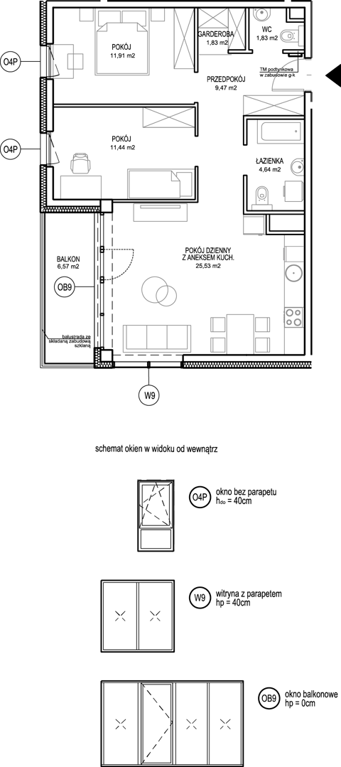 Plan 3 pok. 67m²