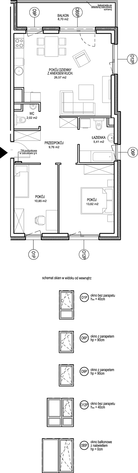 Plan 3 pok. 68m²