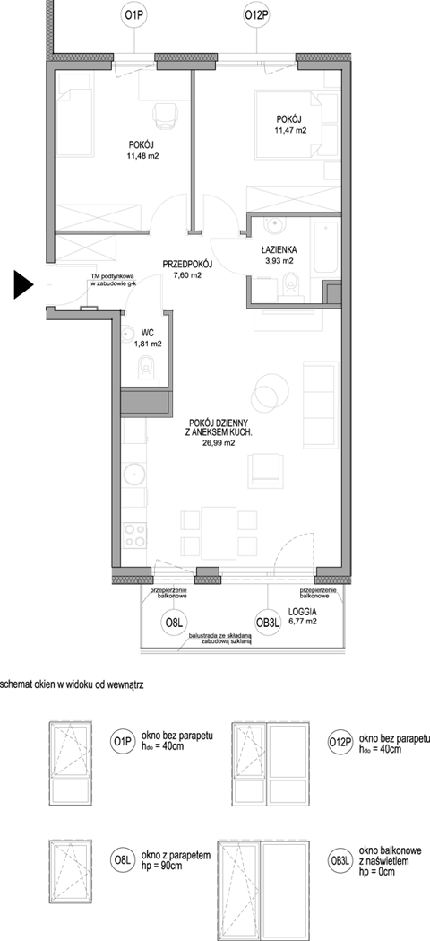 Plan 3 pok. 63m²