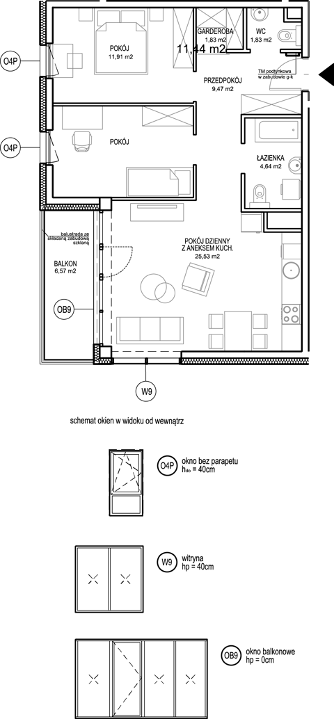 Plan 3 pok. 67m²