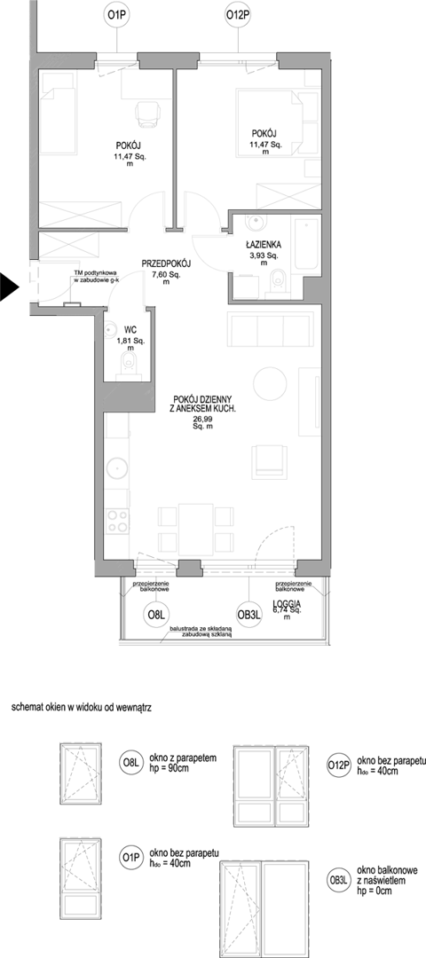 Plan 3 pok. 63m²