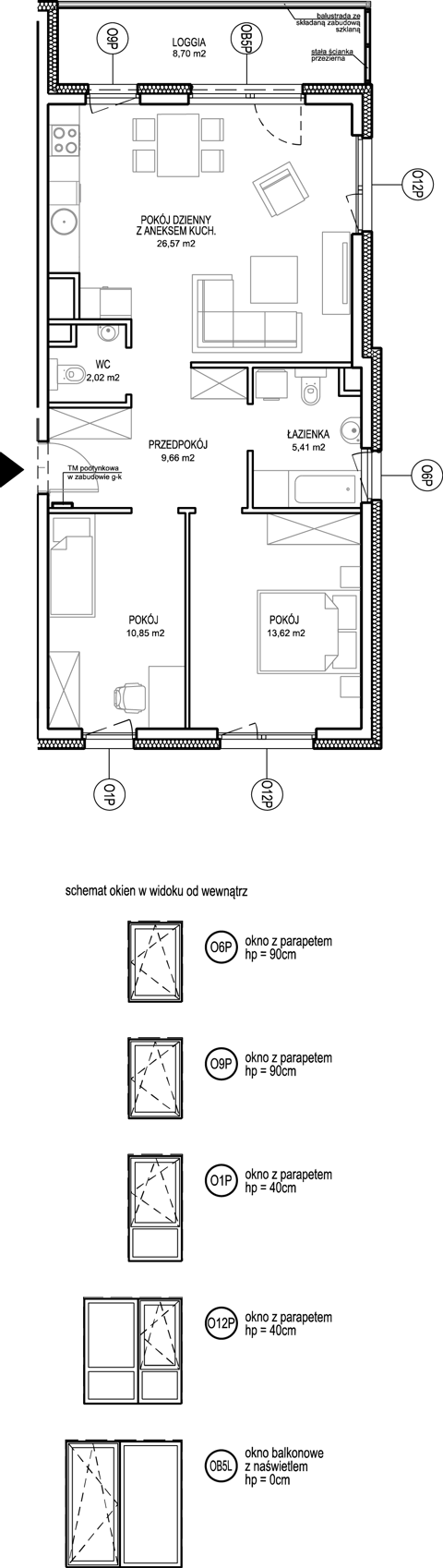 Plan 3 pok. 68m²
