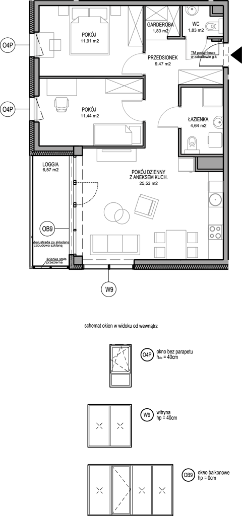 Plan 3 pok. 67m²