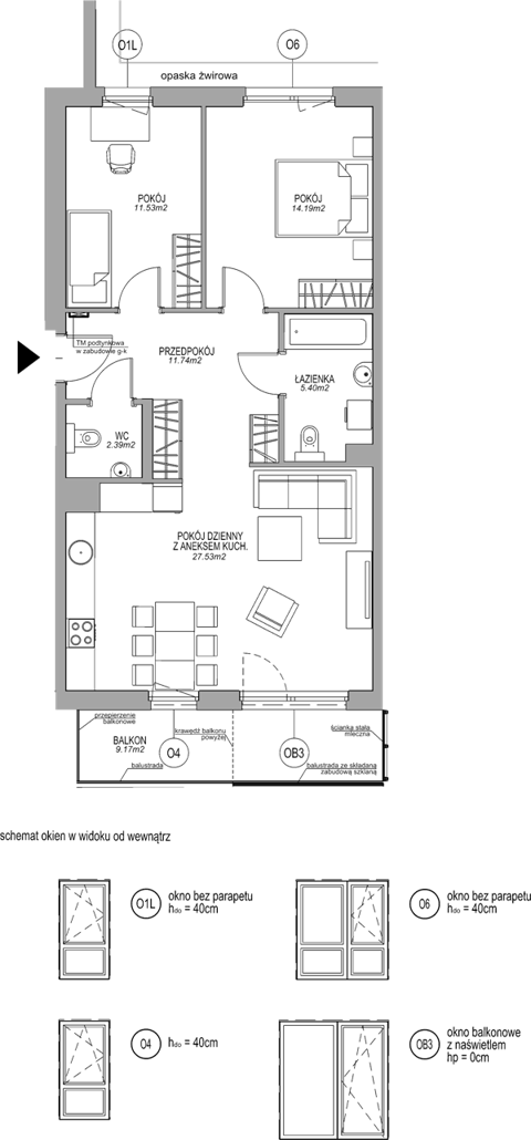 Plan 3 pok. 73m²