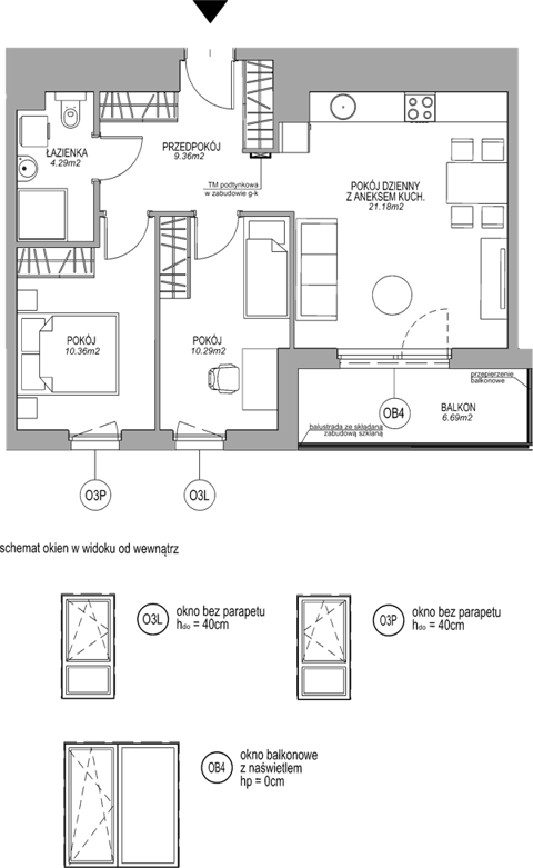 Plan 3 pok. 55m²