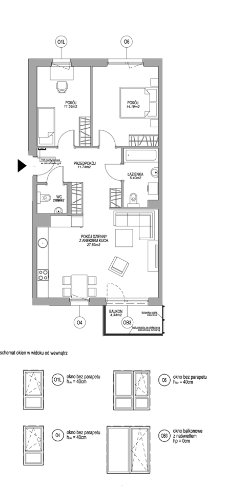 Plan 3 pok. 73m²