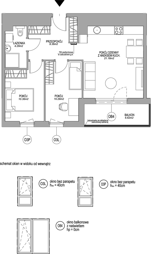 Plan 3 pok. 55m²