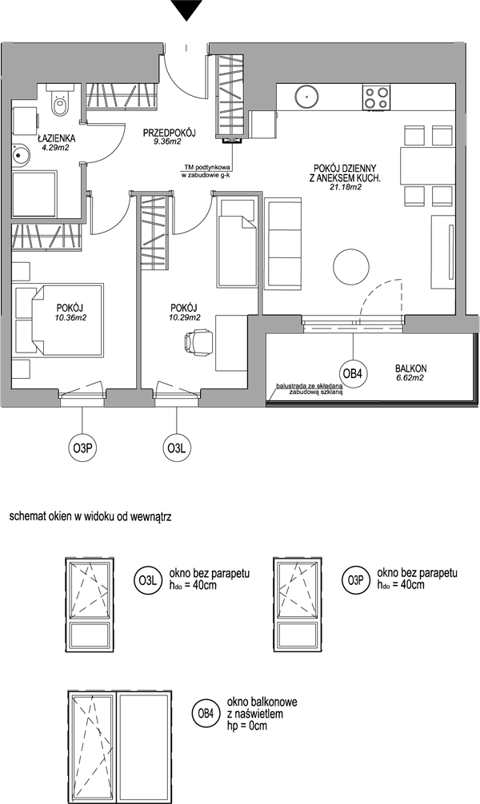 Plan 3 pok. 55m²