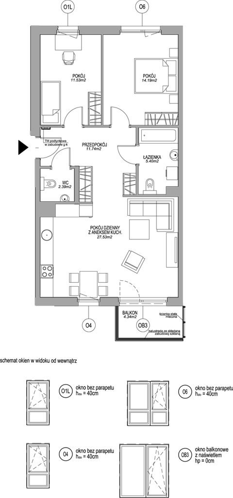 Plan 3 pok. 73m²