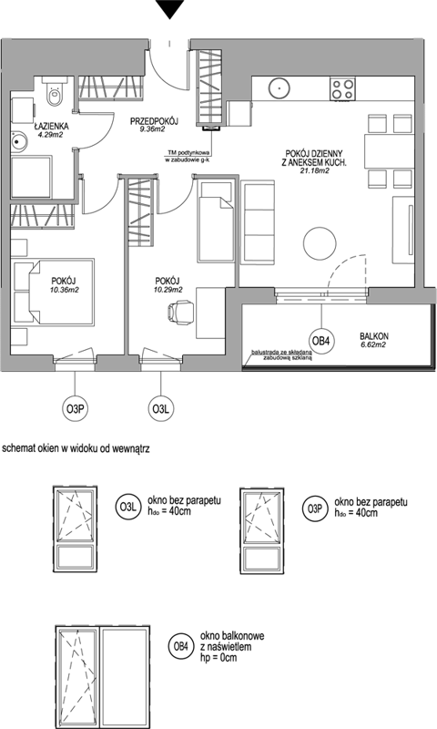 Plan 3 pok. 55m²