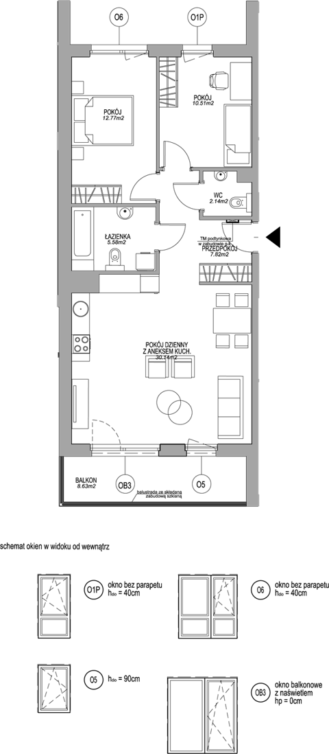 Plan 3 pok. 69m²