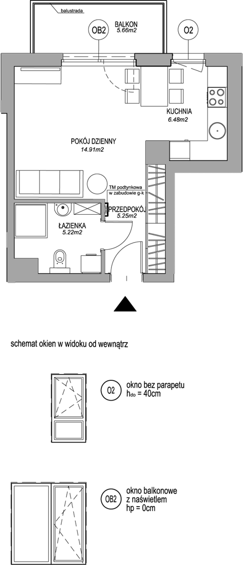 Plan 1 pok. 32m²