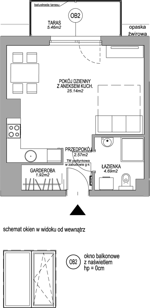 Plan 1 pok. 34m²