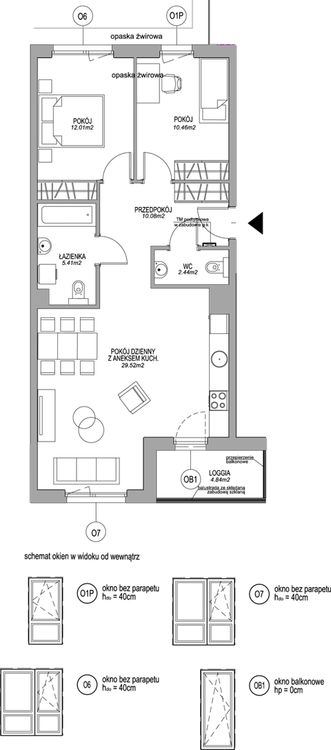 Plan 3 pok. 70m²