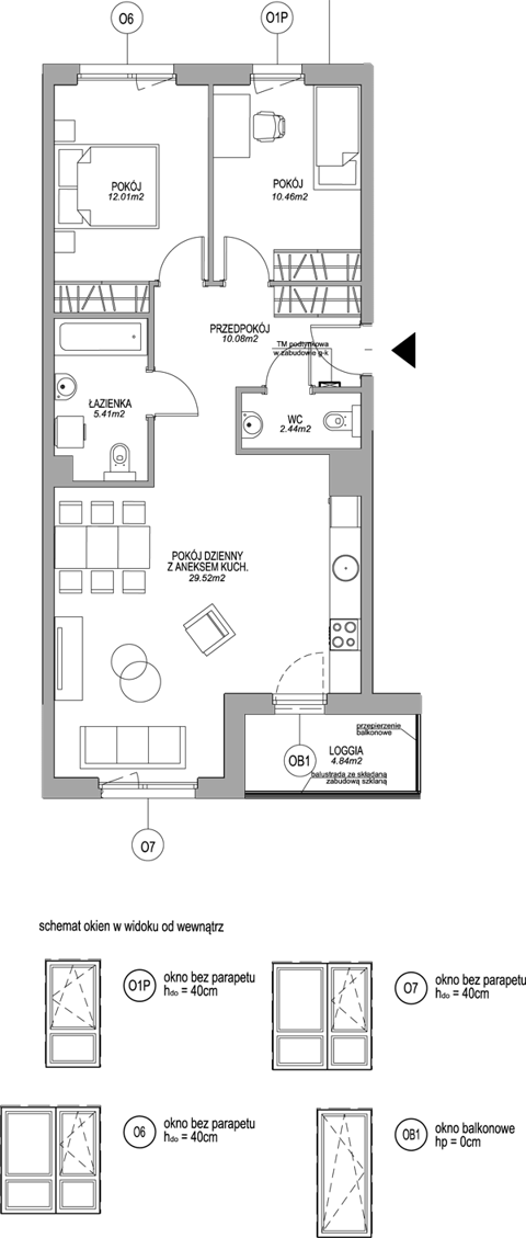 Plan 3 pok. 70m²