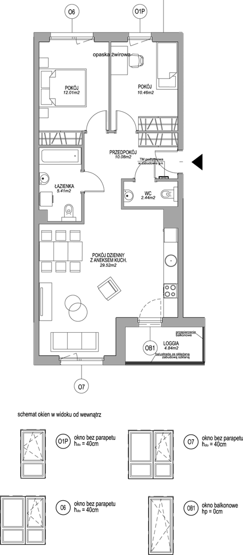 Plan 3 pok. 70m²