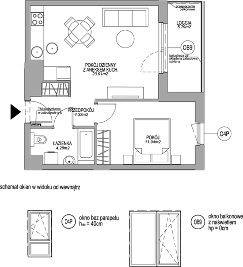Plan 2 pok. 41m²