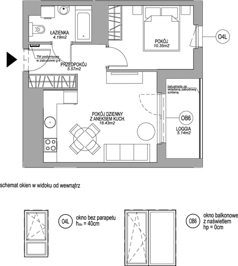 Plan 2 pok. 39m²