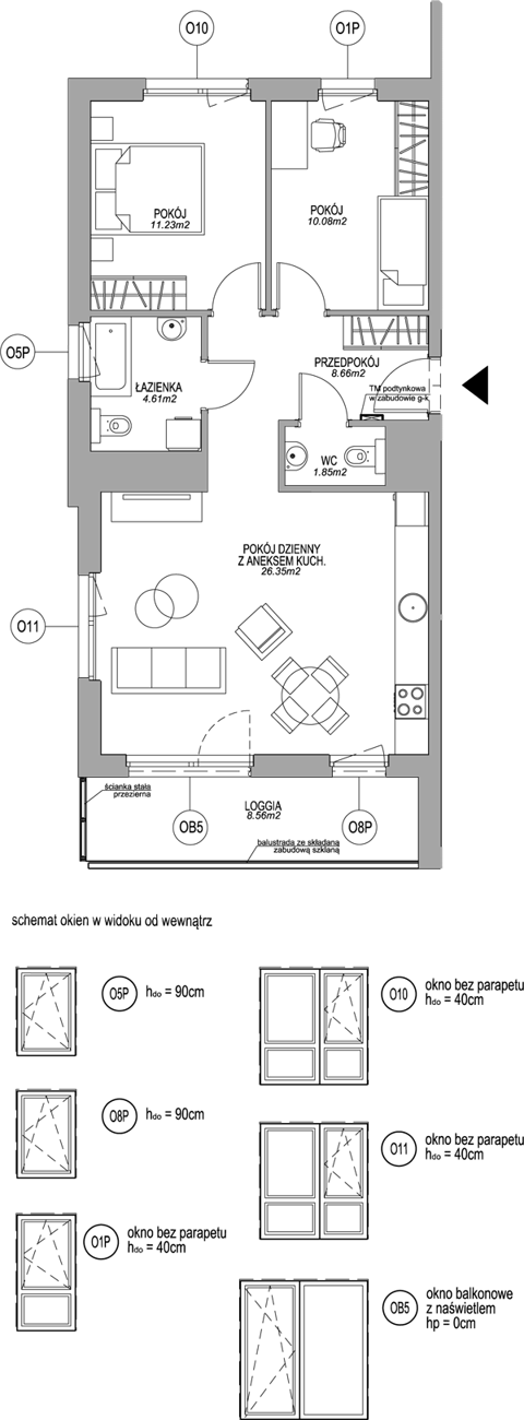 Plan 3 pok. 63m²