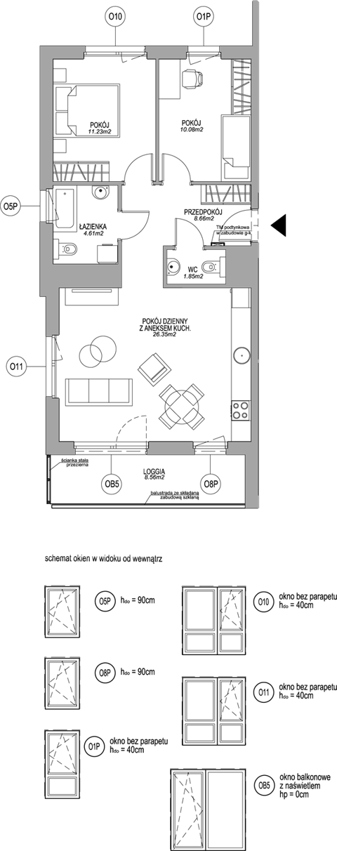 Plan 3 pok. 63m²