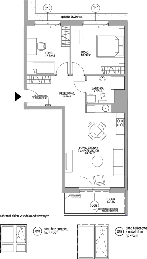 Plan 3 pok. 62m²