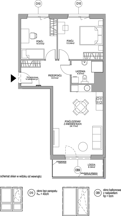 Plan 3 pok. 62m²