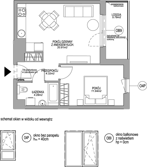 Plan 2 pok. 41m²
