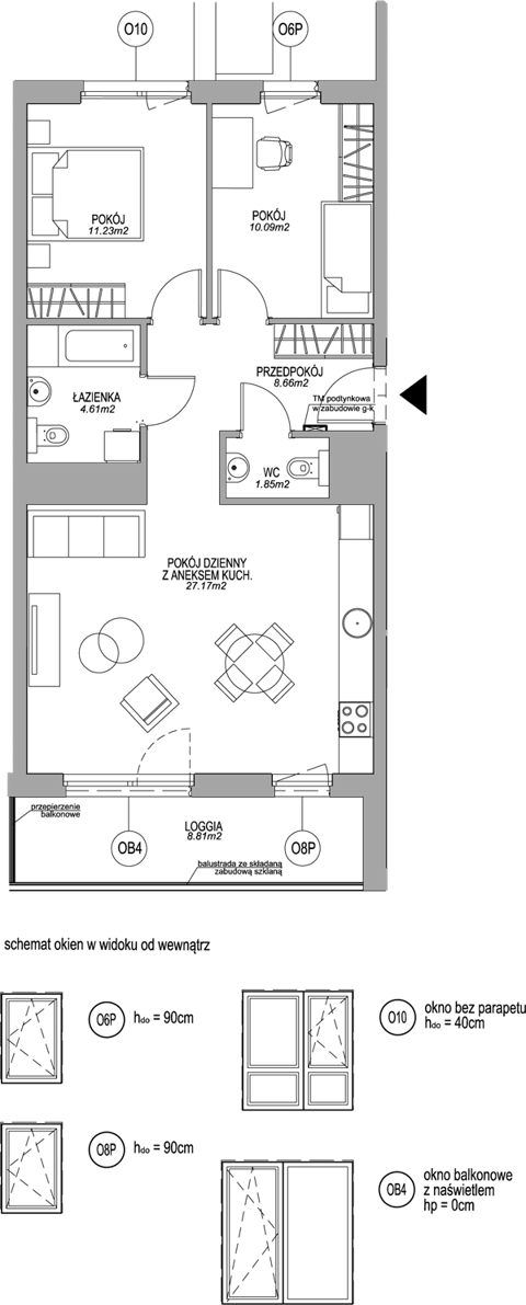 Plan 3 pok. 64m²