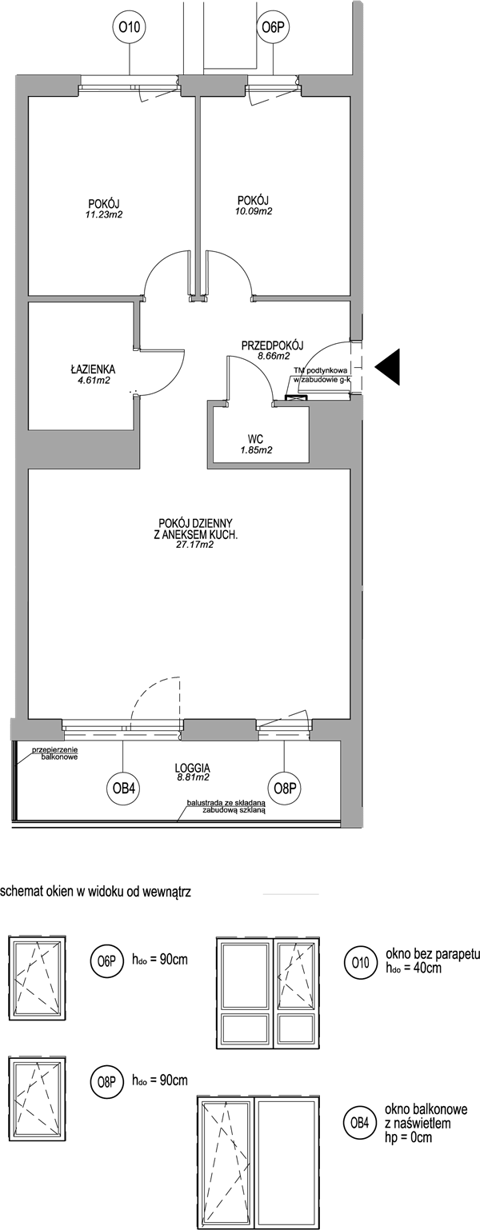 Plan 3 pok. 64m²