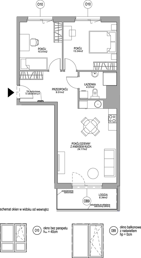 Plan 3 pok. 62m²