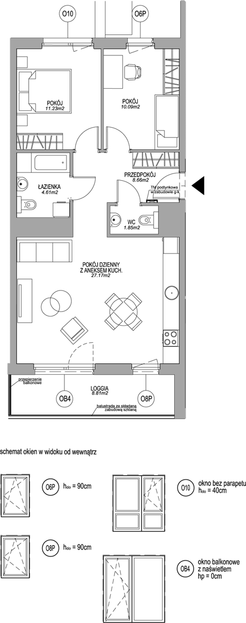 Plan 3 pok. 64m²