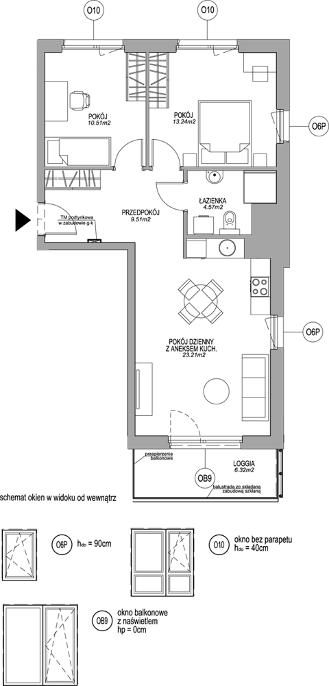 Plan 3 pok. 61m²