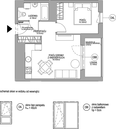 Plan 2 pok. 39m²