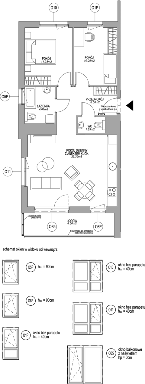 Plan 3 pok. 63m²