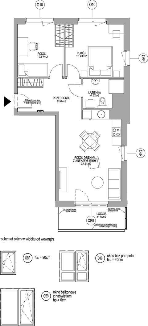 Plan 3 pok. 61m²