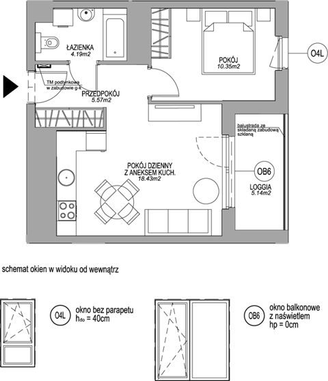 Plan 2 pok. 39m²