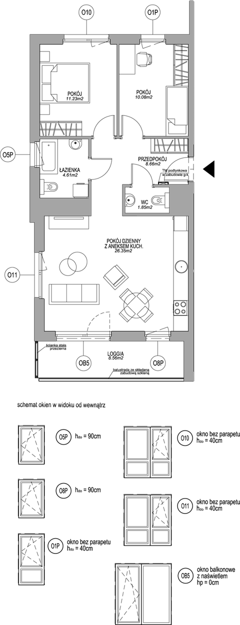 Plan 3 pok. 63m²