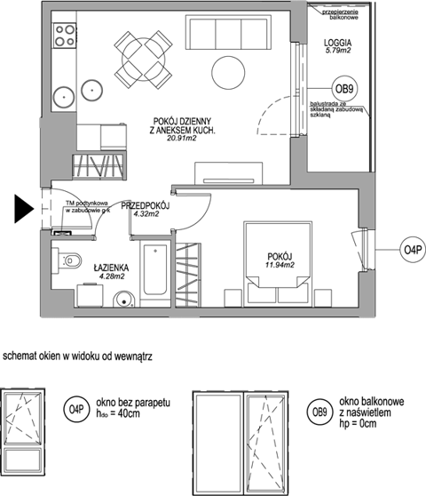 Plan 2 pok. 41m²