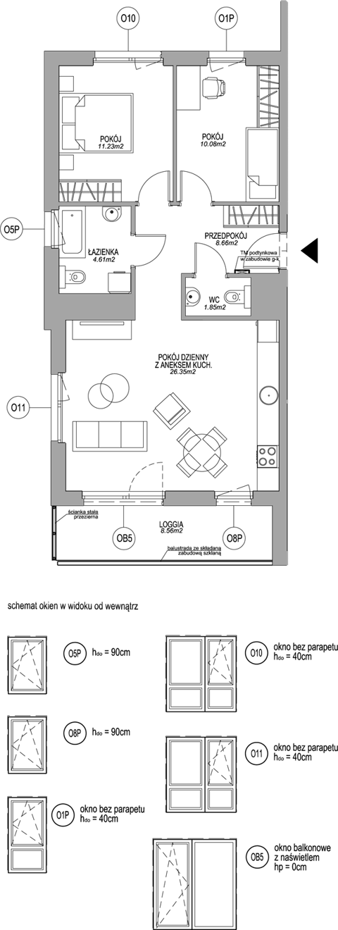 Plan 3 pok. 63m²