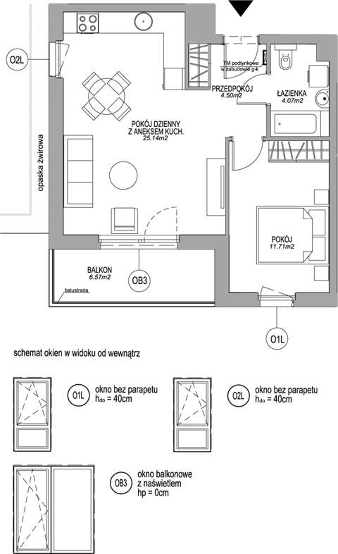 Plan 2 pok. 45m²
