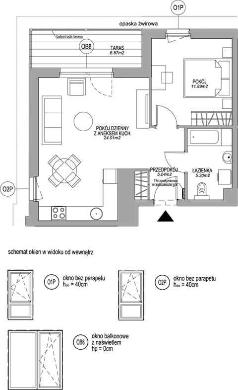 Plan 2 pok. 46m²